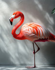 Papier Peint Animaux - Flamant Rose Fond Sombre