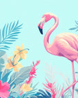 Papier Peint Animaux - Flamant Bleu Tropical