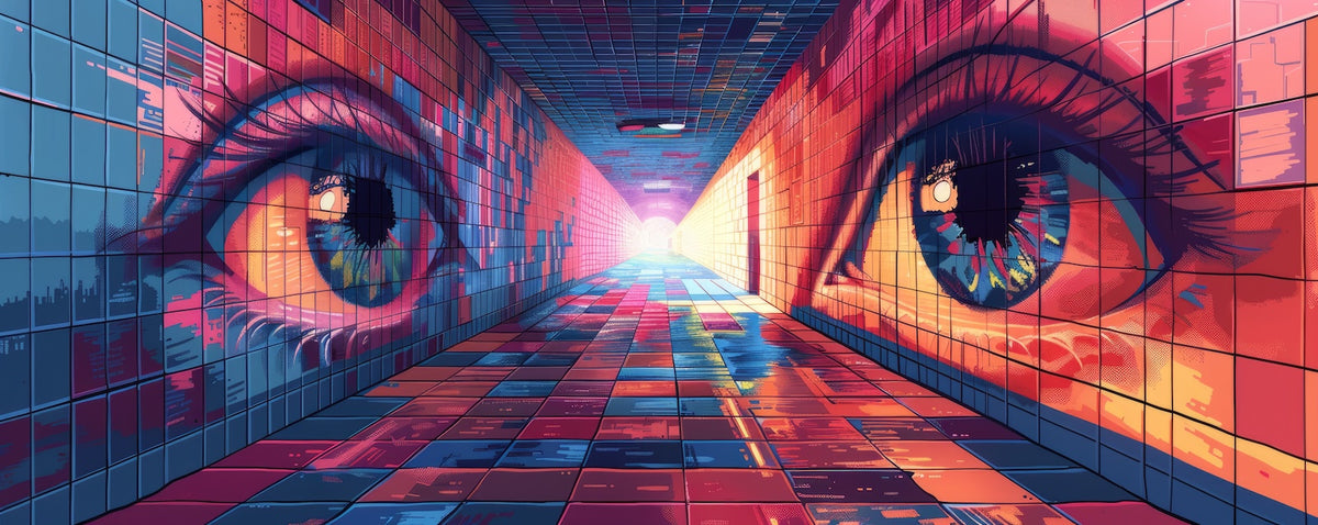 Pop Art Wallpaper - Vibrant Turquoise Gaze