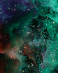 Papier Peint Espace - Galaxie Teal et Rose