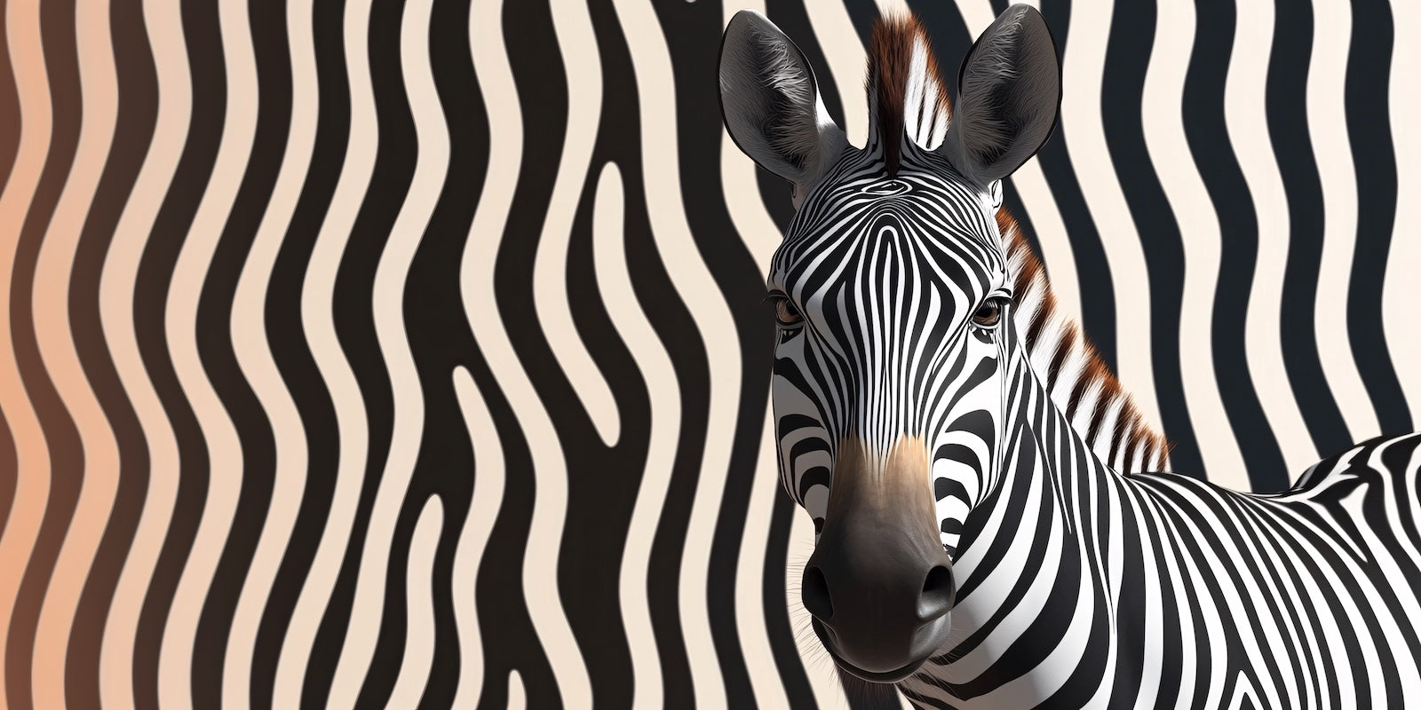 Papier Peint Animaux - Zèbre Rayures Noir et Blanc