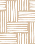 Papier Peint Bois - Parquet Tressé Beige