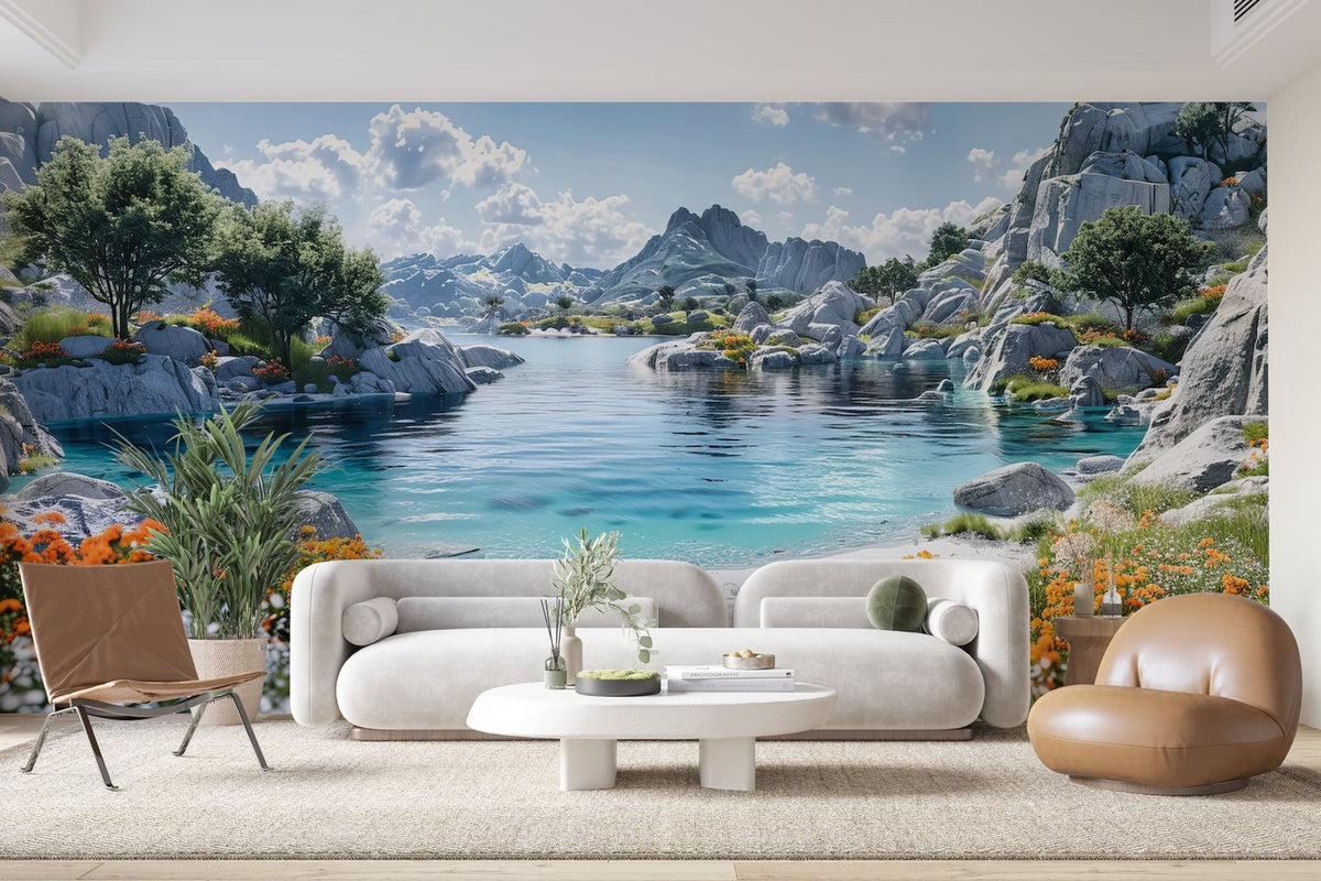 Papier peint 974 - mockup chambre