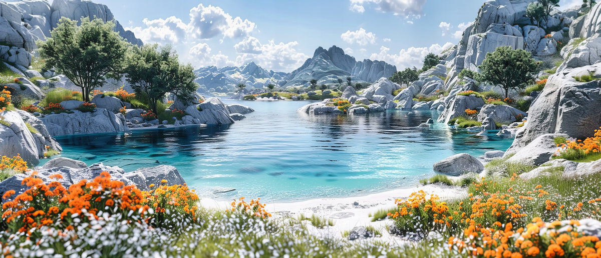 Tropical Wallpaper - Colorful Waterfall Oasis
