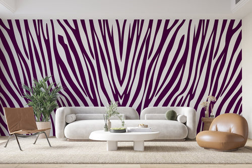 Papier Peint Animaux - Zèbre Rayures Violet
