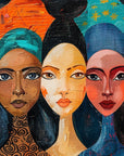 Papier Peint Pop Art - Femmes Profils Couleurs