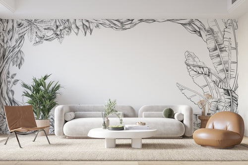 Papier Peint Floral - Composition Florale Minimaliste