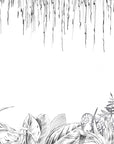 Papier Peint Forêt Noir et Blanc - Arbres Givrés Esquissés