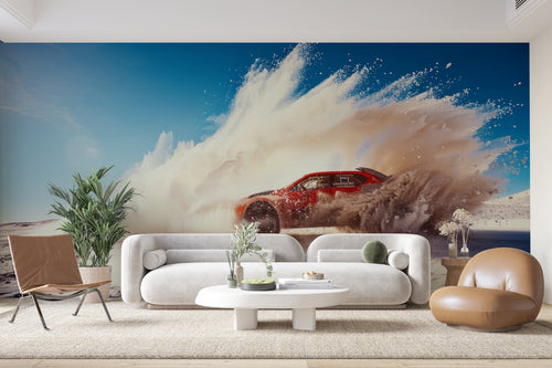 Papier Peint Voitures Américaines - Cabriolet dans les Vagues