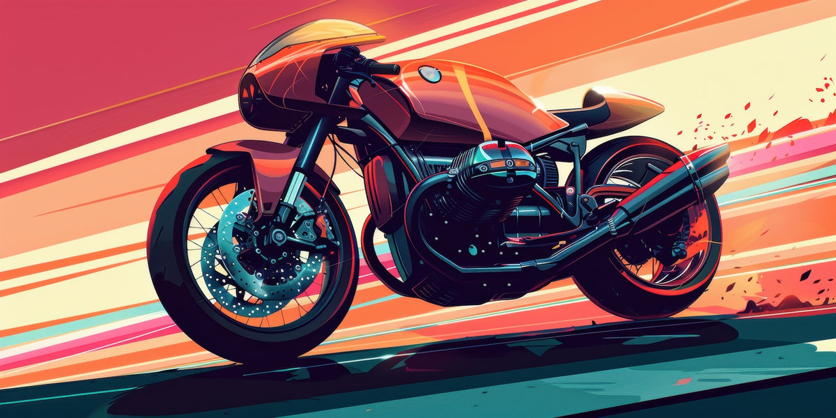 Motorrad-Tapete - Oldtimer-Custom-Bike