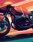 Motorrad-Tapete - Oldtimer-Custom-Bike