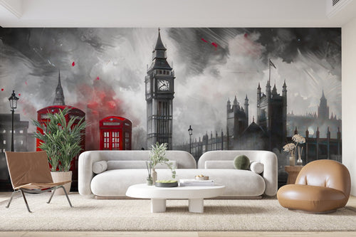 Papier Peint Paysage - Big Ben et Parliament Brumeux