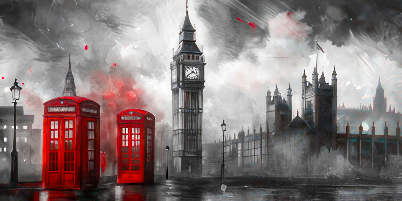 Papier Peint Paysage - Big Ben et Parliament Brumeux