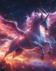 Papier Peint Licornes - Licorne Cosmique Violette