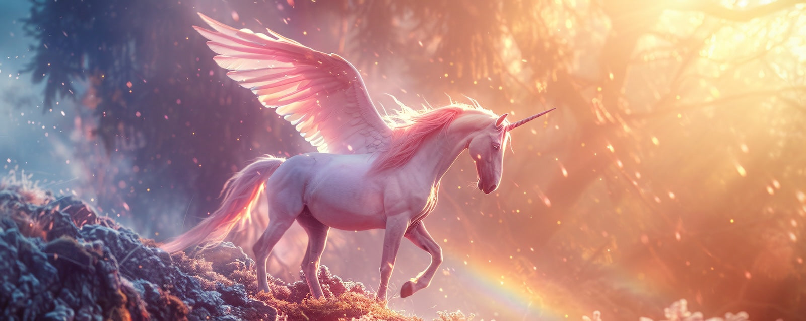 Papier Peint Licornes - Licorne Flamboyante