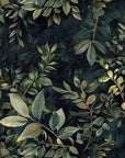 Botanical Wallpaper – Dense Dark Green Leaf Pattern