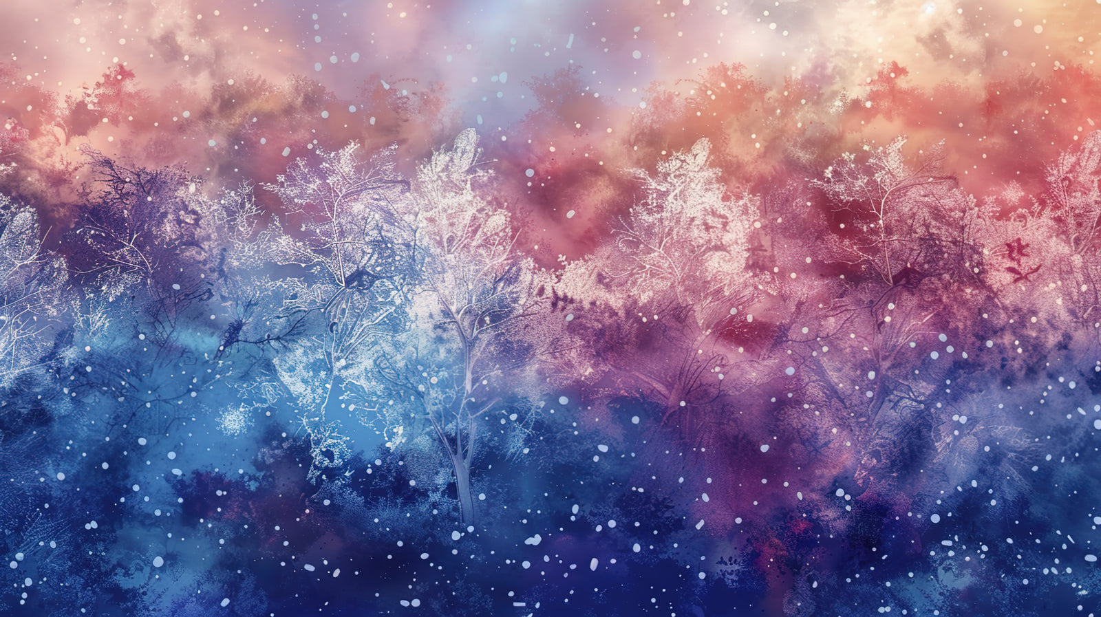 Papier peint Abstrait – Forêt onirique et colorée