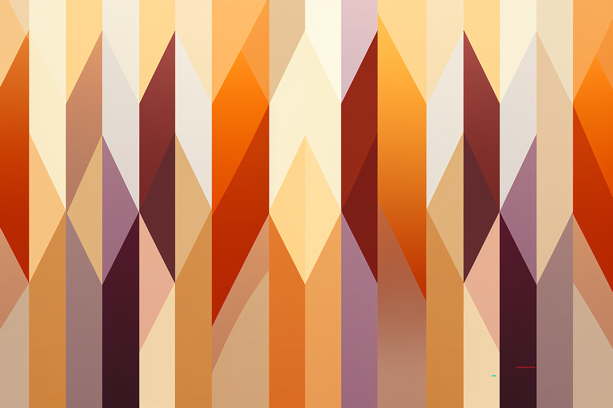 Papier peint géométrique - Formes verticales aux couleurs chaudes