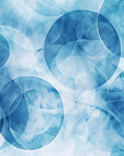 Papier Peint Géométrique – Cercles Flottants Bleus