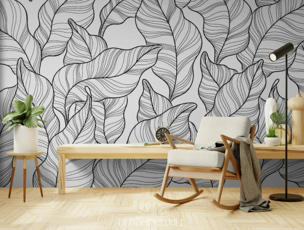 Papier Peint Abstrait - Feuillage Artistique