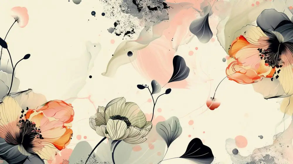 Papier Peint Abstrait - Floral Artistique