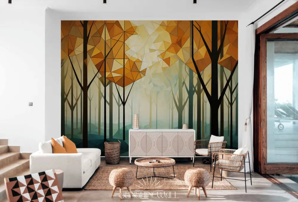 Papier Peint Abstrait - Forêt D’automne