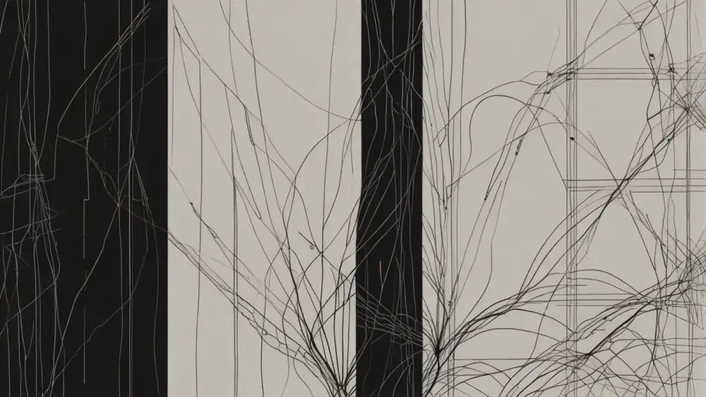 Papier Peint Abstrait - Lignes Noires Minimalistes