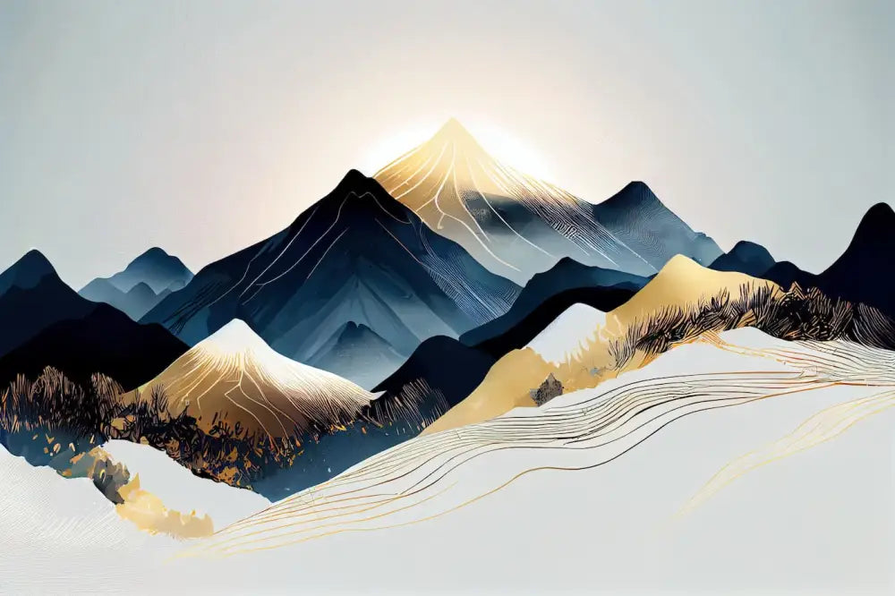 Papier Peint Abstrait - Montagnes Chinoises