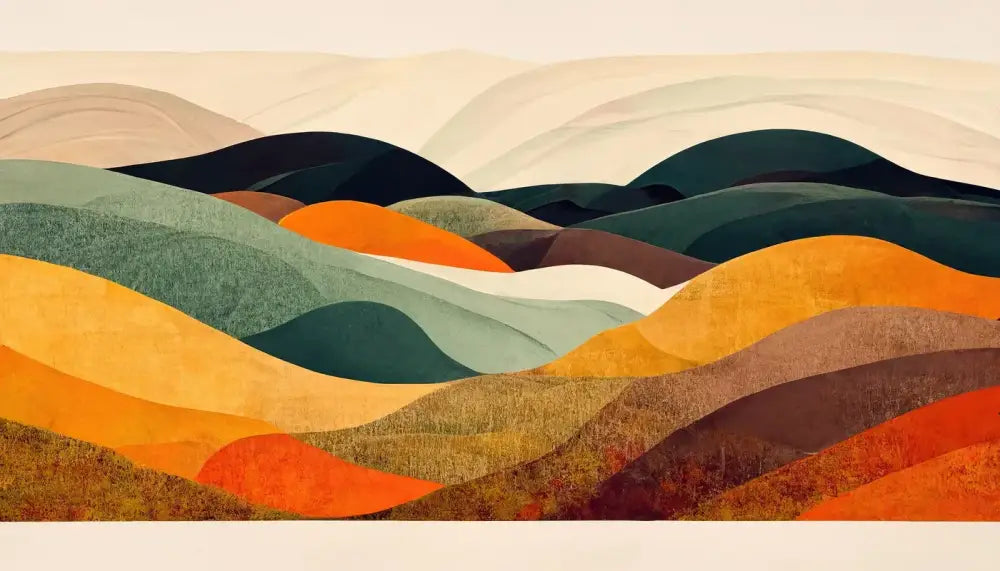 Papier Peint Abstrait - Montagnes En Couleurs Vibrantes