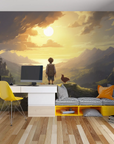 Landscape Wallpaper - Child Facing a Golden Valley