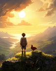 Landscape Wallpaper - Child Facing a Golden Valley