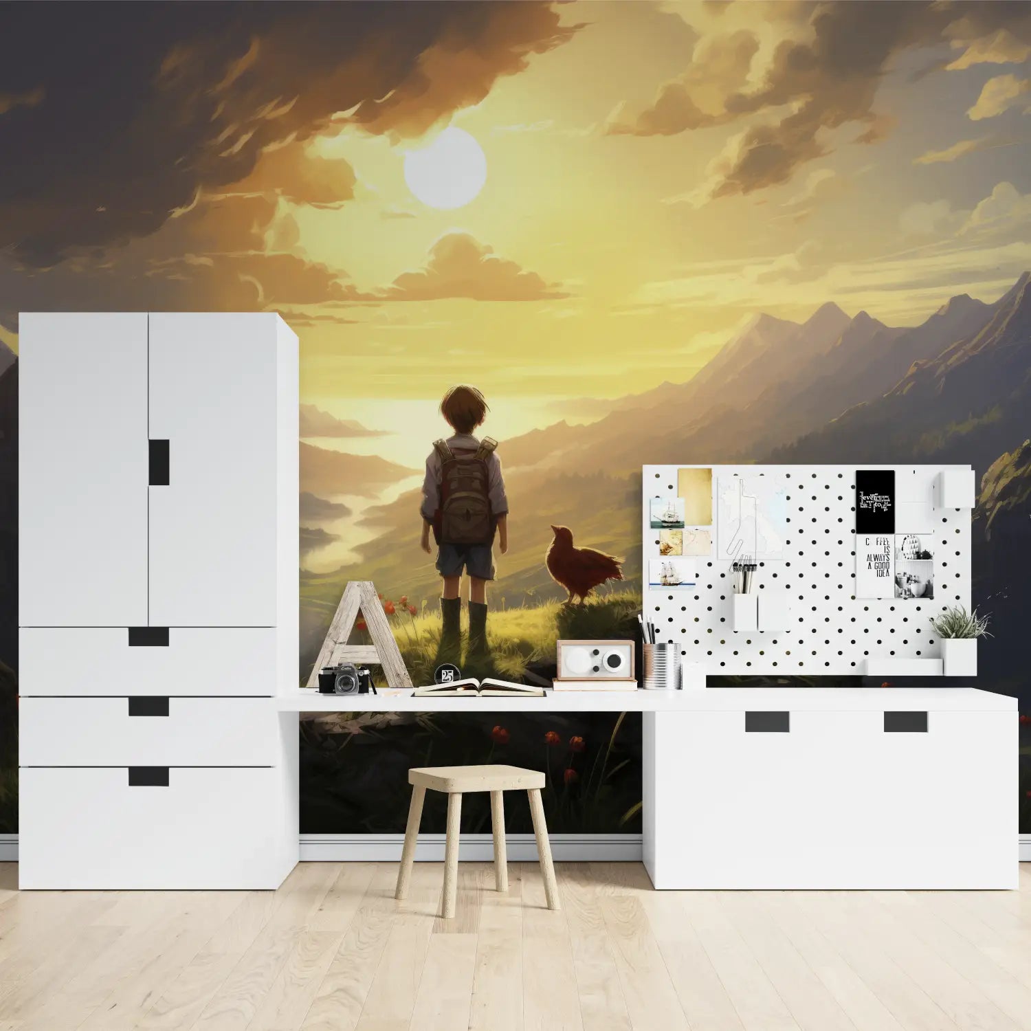 Landscape Wallpaper - Child Facing a Golden Valley