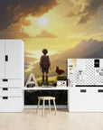 Landscape Wallpaper - Child Facing a Golden Valley