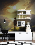 Landscape Wallpaper - Child Facing a Golden Valley