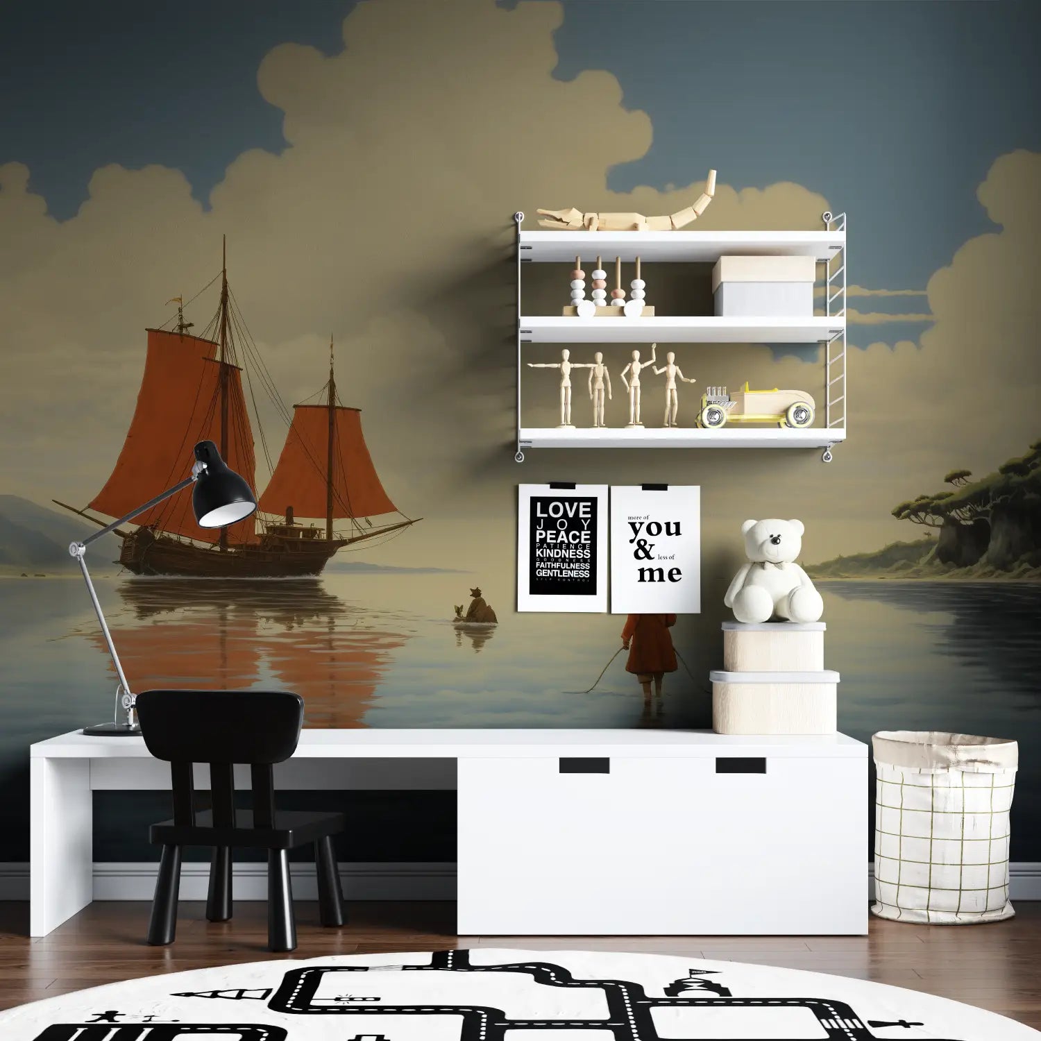 Papier Peint Japonais - Voilier en Mer Calme