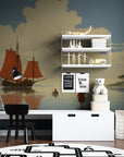 Papier Peint Japonais - Voilier en Mer Calme
