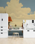 Papier Peint Japonais - Voilier en Mer Calme