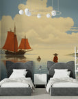 Papier Peint Japonais - Voilier en Mer Calme