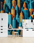Papier Peint Géométrique - Skyline Abstraite