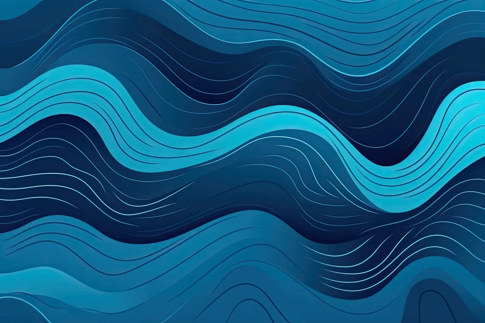 Geometric Wallpaper - Modern Blue Waves