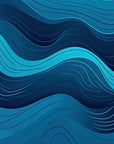 Geometric Wallpaper - Modern Blue Waves