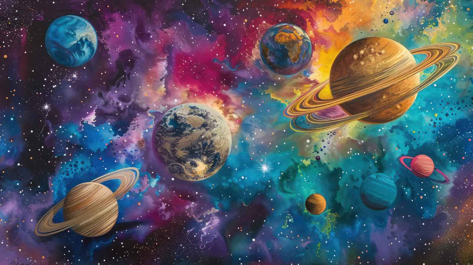 Landscape Wallpaper - Colorful Galaxy and Planets
