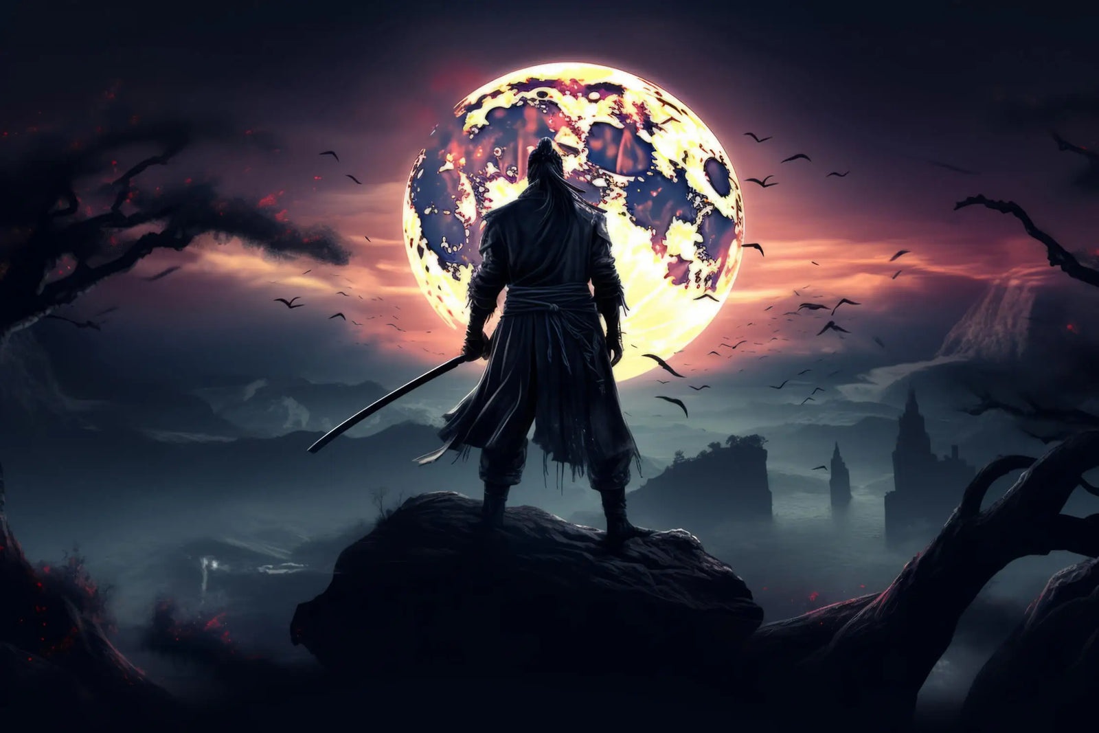 Papier Peint Japonais - Veilleur de la Nuit