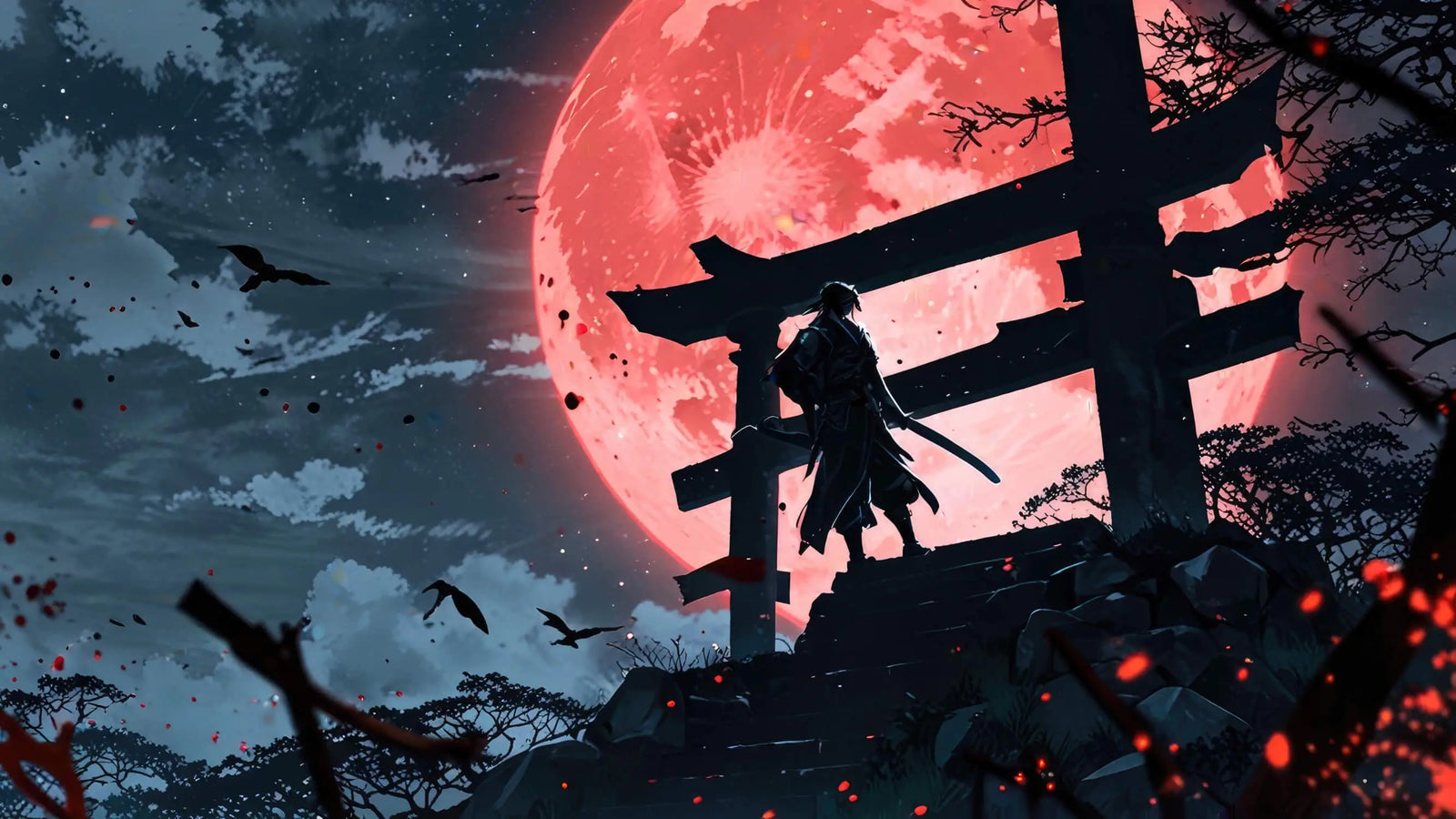 Japanese Wallpaper - Blood Moon