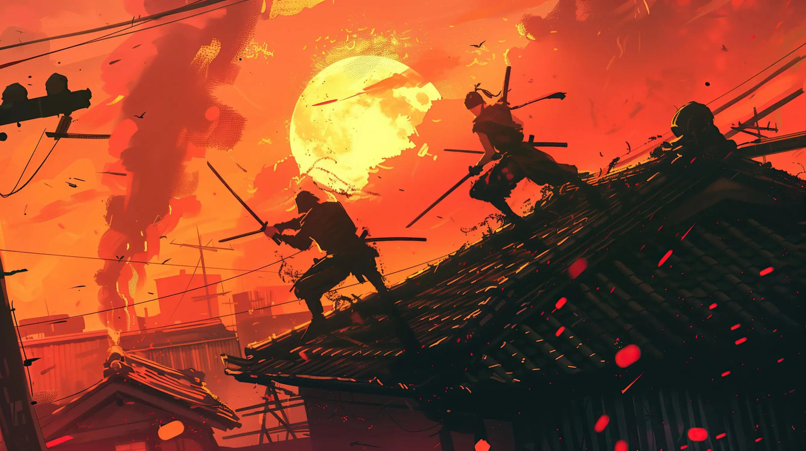 Japanese Wallpaper - Battle at Sunset