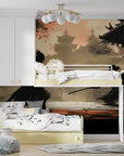 Papier Peint Japonais - Duel Silencieux dans un Temple