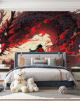 Papier Peint Fantastique - Face au Dragon Rouge