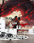 Papier Peint Fantastique - Face au Dragon Rouge