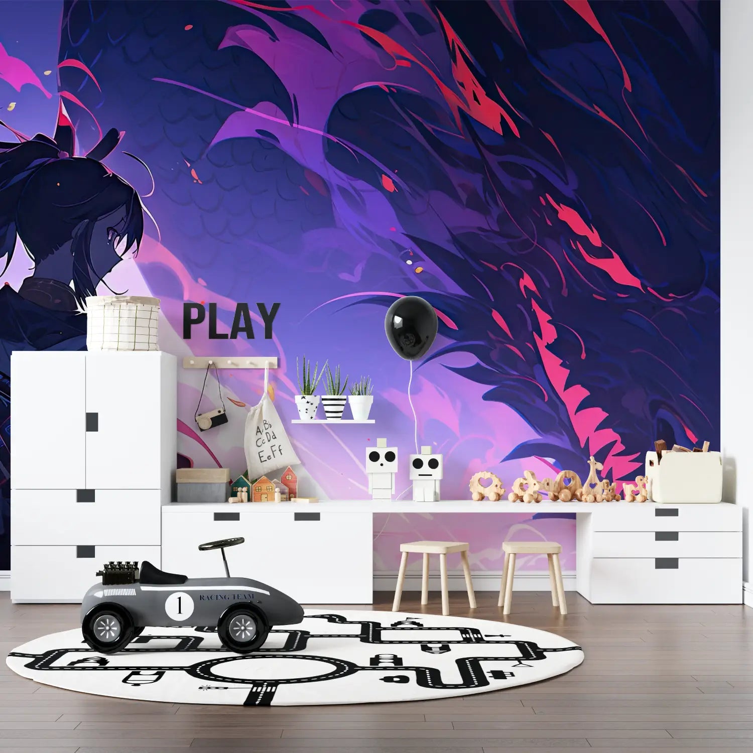 Fantasy Wallpaper - Shadow vs. Purple Dragon