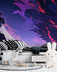 Papier Peint Fantastique - Ombre contre Dragon Violet